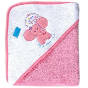 imageLuvable Friends Unisex Baby Cotton Hooded Towel Pink One SizePink