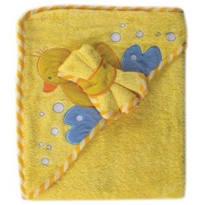 imageLuvable Friends Unisex Baby Cotton Hooded Towel and Washcloth Floral One SizeBird