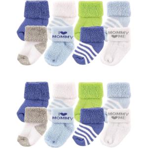 imageLuvable Friends Unisex Baby Cotton Rich Terry Socks 16PackBlue Mommy