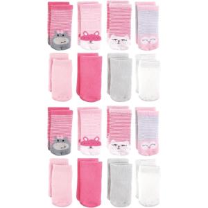 imageLuvable Friends Unisex Baby Cotton Rich Terry Socks 16PackHippo Cat