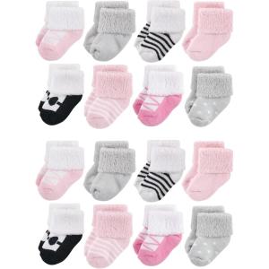 imageLuvable Friends Unisex Baby Cotton Rich Terry Socks 16PackPink Black Ballet