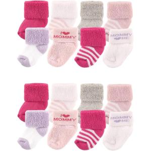imageLuvable Friends Unisex Baby Cotton Rich Terry Socks 16PackPink Mommy