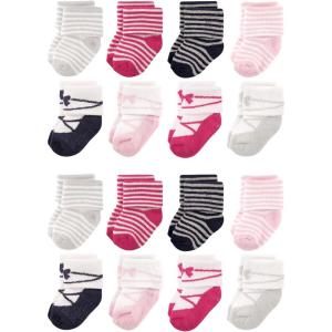 imageLuvable Friends Unisex Baby Cotton Rich Terry Socks 16PackStripe Ballet