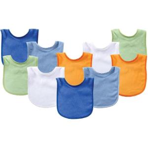 imageLuvable Friends Unisex Baby Cotton Terry BibsBlue Orange