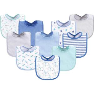 imageLuvable Friends Unisex Baby Cotton Terry BibsBoy Elephant Stars
