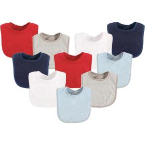 imageLuvable Friends Unisex Baby Cotton Terry BibsBoy Solid