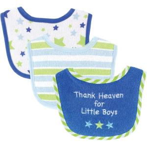 imageLuvable Friends Unisex Baby Cotton Terry Drooler Bibs with Fiber FillingBlue Star