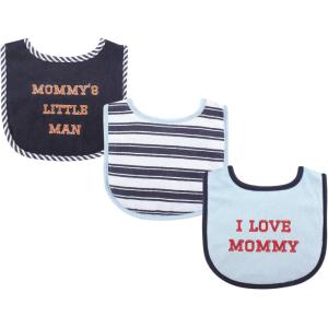 imageLuvable Friends Unisex Baby Cotton Terry Drooler Bibs with Fiber FillingBoy Mommy 3pack