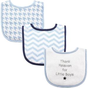 imageLuvable Friends Unisex Baby Cotton Terry Drooler Bibs with Fiber FillingBoy Thank Heaven 3pack