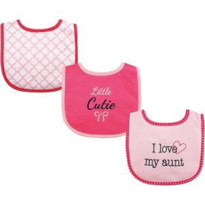 imageLuvable Friends Unisex Baby Cotton Terry Drooler Bibs with Fiber FillingGirl Aunt