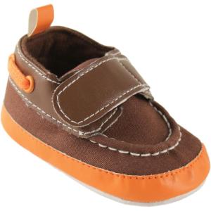 imageLuvable Friends Unisex Baby Crib ShoesBrown Orange