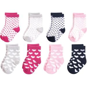 imageLuvable Friends Unisex Baby Fun Essential SocksHearts Black Pink