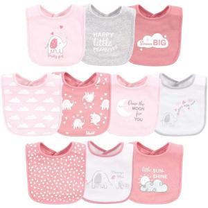 imageLuvable Friends Unisex Baby Interlock Cotton Drooler Bibs Boy Basic Elephant One SizeGirl Basic Elephant