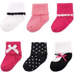 imageLuvable Friends Unisex Baby Newborn and Baby Socks SetPink Black