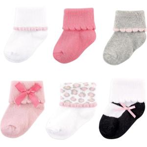 imageLuvable Friends Unisex Baby Newborn and Baby Socks SetPink Gray 6pack
