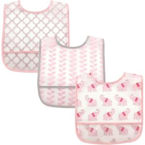 imageLuvable Friends Unisex BabyWaterproof PEVA BibsGirl Elephant
