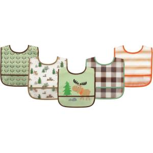 imageLuvable Friends Unisex BabyWaterproof PEVA BibsMoose