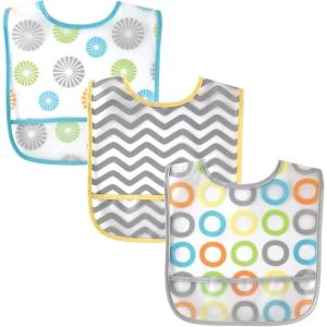imageLuvable Friends Unisex BabyWaterproof PEVA BibsYellow Circle