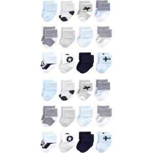 imageLuvable Friends Unisex Cotton Rich Baby Terry Socks 24PackAirplane