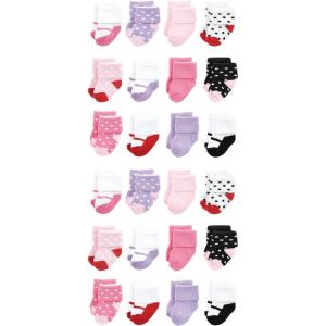 imageLuvable Friends Unisex Cotton Rich Baby Terry Socks 24PackCoral Lilac Mary Janes