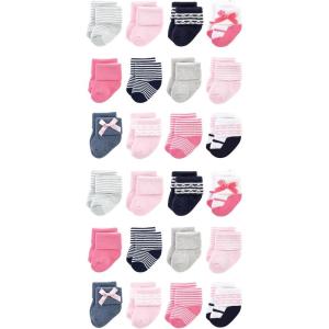 imageLuvable Friends Unisex Cotton Rich Baby Terry Socks 24PackPink Scroll
