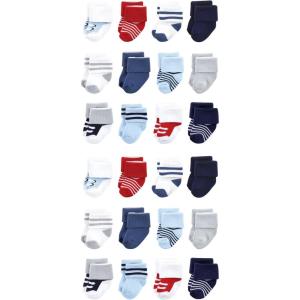 imageLuvable Friends Unisex Cotton Rich Baby Terry Socks 24PackRed Navy Sneakers
