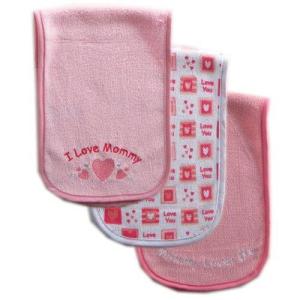 imageLuvable Friends quotI Lovequot Baby Burp Cloths 3 Pack PinkMommyPinkmommy