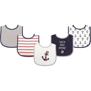 imageLuvable Friends unisexbaby Cotton Terry Drooler Bibs With Peva BackBoy Nautical