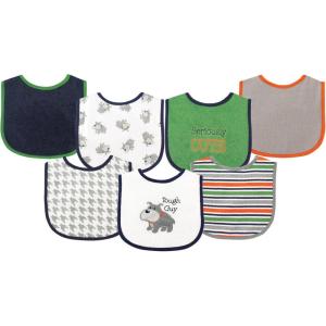 imageLuvable Friends unisexbaby Cotton Terry Drooler Bibs With Peva BackDog