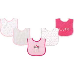 imageLuvable Friends unisexbaby Cotton Terry Drooler Bibs With Peva BackElephant
