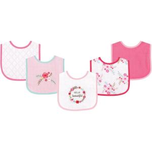 imageLuvable Friends unisexbaby Cotton Terry Drooler Bibs With Peva BackFloral