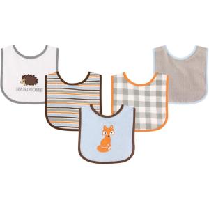 imageLuvable Friends unisexbaby Cotton Terry Drooler Bibs With Peva BackFox