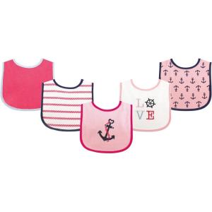 imageLuvable Friends unisexbaby Cotton Terry Drooler Bibs With Peva BackGirl Nautical