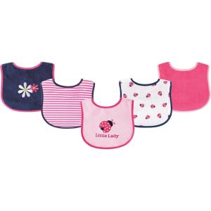 imageLuvable Friends unisexbaby Cotton Terry Drooler Bibs With Peva BackLadybug 5pack