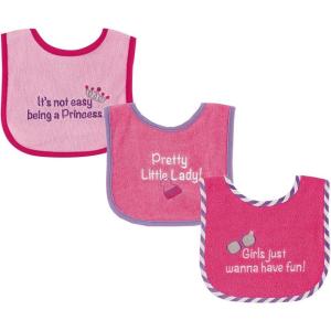 imageLuvable Friends unisexbaby Cotton Terry Drooler Bibs With Peva BackPretty