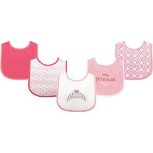 imageLuvable Friends unisexbaby Cotton Terry Drooler Bibs With Peva BackPrincess 5pack
