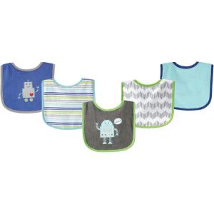 imageLuvable Friends unisexbaby Cotton Terry Drooler Bibs With Peva BackRobot