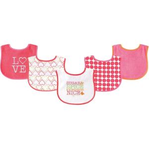 imageLuvable Friends unisexbaby Cotton Terry Drooler Bibs With Peva BackSugar
