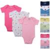 imageLuvable Friends 3 Pack Rib Knit Baby BodysuitsPink