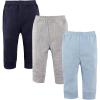 imageLuvable Friends Unisex 3 Pack Tapered Ankle Pants Blue ampamp Gray 03 Months