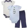 imageLuvable Friends Unisex Baby Cotton Bodysuit and PantBlue