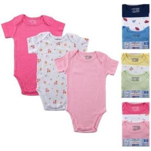 imageLuvable Friends 3 Pack Rib Knit Baby BodysuitsPink