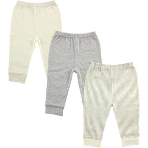 imageLuvable Friends Baby Boys Cotton PantsNeutral Gray Stripe