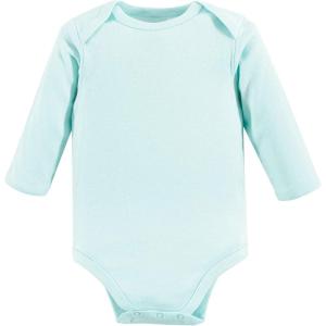 imageLuvable Friends Baby Girls Cotton BodysuitsAqua Longsleeve