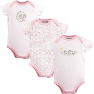 imageLuvable Friends Baby Girls Cotton BodysuitsBee Happy