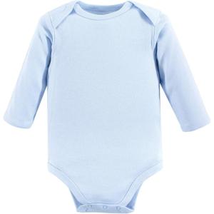 imageLuvable Friends Baby Girls Cotton BodysuitsBlue Longsleeve