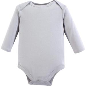 imageLuvable Friends Baby Girls Cotton BodysuitsGray Longsleeve