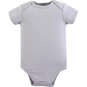 imageLuvable Friends Baby Girls Cotton BodysuitsGray Shortsleeve