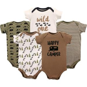 imageLuvable Friends Baby Girls Cotton BodysuitsHappy Camper
