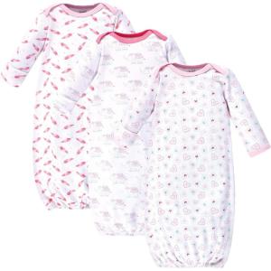 imageLuvable Friends Baby Girls Cotton GownsGirl Elephant Hearts